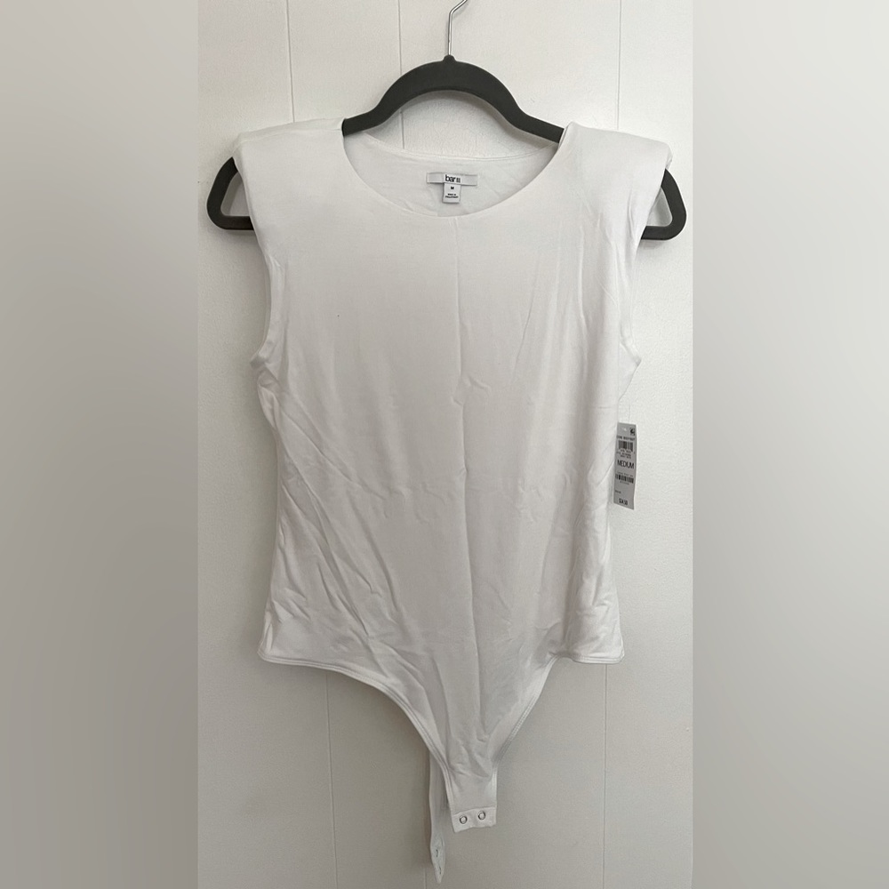 Brand NWT Bar III Women's Shoulder Pad Sleeveless Bodysuit